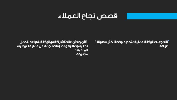 قالب بوربوينت وكالة عبر الانترنت - شريحة عرض عن قصص نجاح العملاء.