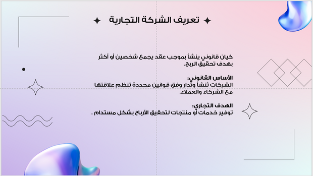 عرض تقديمي-تعريف الشركات التجارية - 6 شريحة
