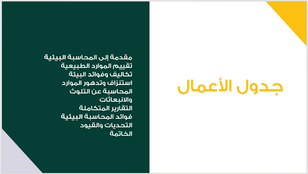 عرض تقديمي -المحاسبة البيئية - 14 شريحة