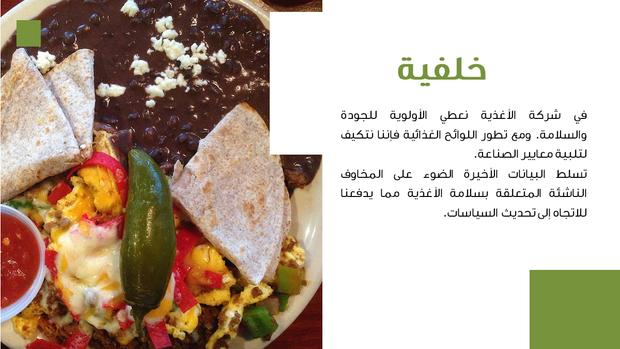 قالب بوربوينت وكالة الطعام - شريحة عرض عن خلفية شركة الغذاء.