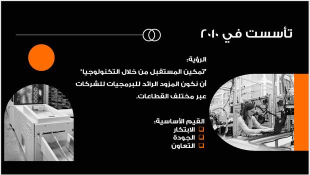 عرض تقديمي -استراتيجيات الاعمال لشركة تطوير البرمجيات -14 شريحة