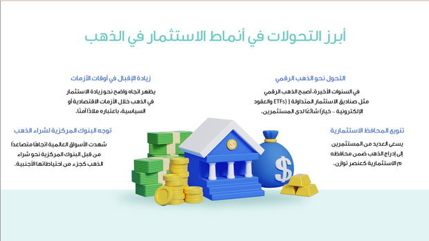 قالب عرض تقديمي بوربوينت عرض التعريف بشركة استثمار للذهب -7 شريحة