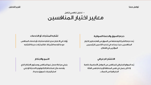 قالب عرض تقديمي بوربوينت عرض تحليل تنافسي شامل -33 شريحة