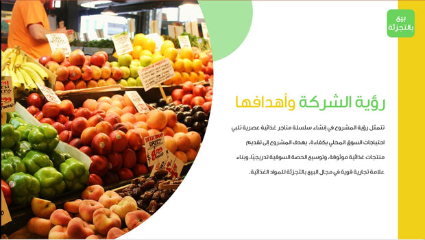 قالب عرض تقديمي بوربوينت التعريف بشركة بيع بالتجزئة للمنتجات الغذائية - 36 شريحة