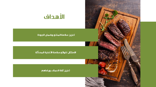 قالب بوربوينت وكالة الطعام - شريحة عرض عن أهداف وكالة الطعام.