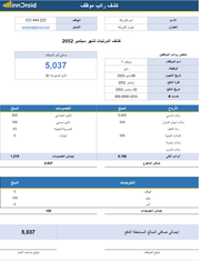 نموذج راتب موظف Pay slip