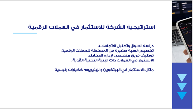 عرض تقديمي -فرص الاستثمار في العملات الرقمية - 6 شرائح