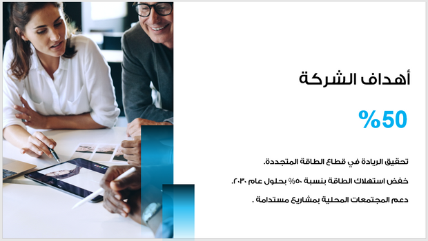 عرض تقديمي -شركة خدمات الطاقة المستدامة - 13 شريحة