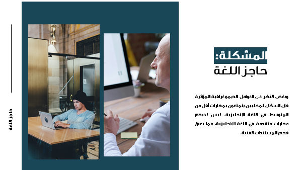 قالب بوربوينت وكالة ترجمة - شريحة عرض عن المشكلة حاجز اللغة.