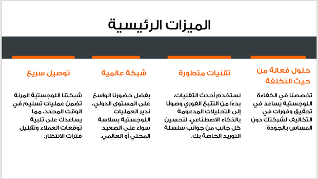 عرض تقديمي - خدمات النقل واللوجستيات-12 شريحة