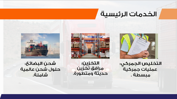 عرض تقديمي -شركة النقل والخدمات اللوجستية-12 شريحة