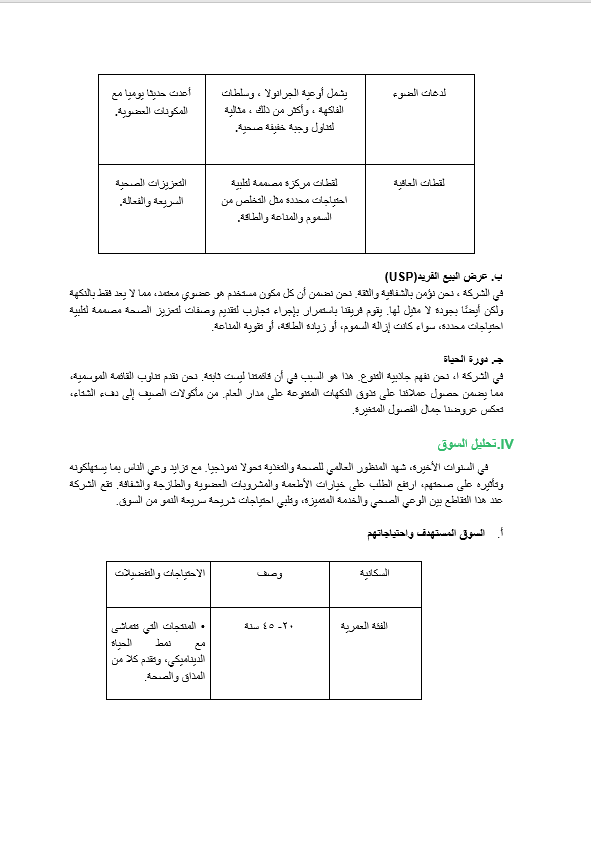 قالب وورد خطة العمل