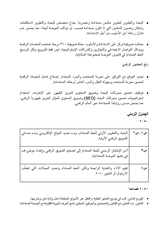 قالب وورد خطة عمل الشركة