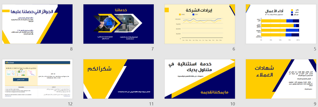 قالب عرض تقديمي بوربوينت عرض نبذة عن شركة الامن والتنظيف -12 شريحة