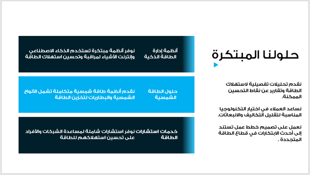 عرض تقديمي -شركة خدمات الطاقة المستدامة - 13 شريحة