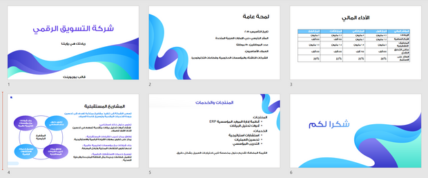 عرض تقديمي -شركة التسويق الرقمي-6 شرائح