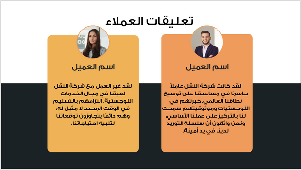 عرض تقديمي - خدمات النقل واللوجستيات-12 شريحة