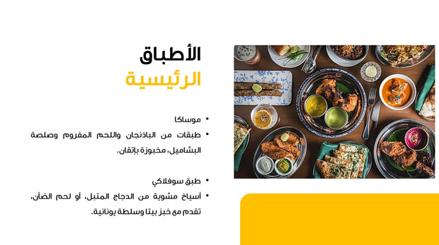 قالب عرض تقديمي بوربوينت قائمة طعام مطعم يوناني-15 شريحة