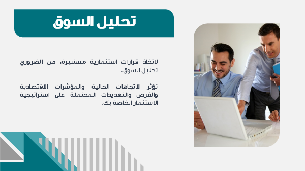 قالب بوربوينت إدارة الموارد المالية الاحترافية – شريحة عن خبرة تحليل السوق.