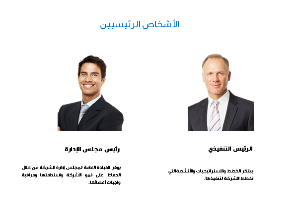 قالب بوربوينت بدء التشغيل التقني – شريحة عرض عن الأشخاص الرئيسين 1.