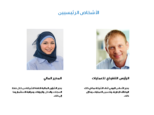 قالب بوربوينت بدء التشغيل التقني – شريحة عرض عن الأشخاص الرئيسين 2.