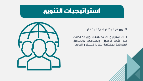 قالب بوربوينت إدارة الموارد المالية الاحترافية – شريحة عن استراتيجيات التنوع.
