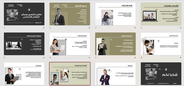 عرض تقديمي-التقرير الشهري لوسائل التواصل الاجتماعي- 14 شريحة