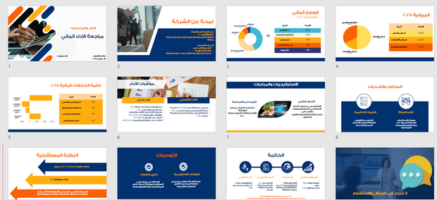 عرض تقديمي -مراجعة الأداء المالي لشركة النقل-12 شريحة