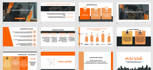 عرض تقديمي - خدمات النقل واللوجستيات-12 شريحة