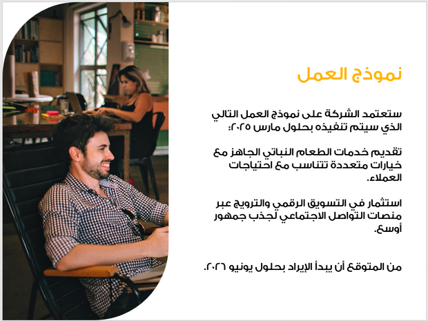عرض تقديمي -المطعم النباتي - 17 شريحة