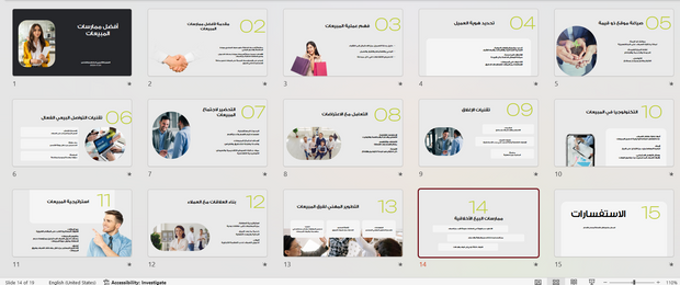 ملف بور بوينت العرض التقديمي افضل ممارسات المبيعات- 18 شريحة
