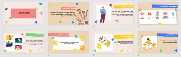 عرض تقديمي - سلوك عميل شركة التجميل - 10 شرائح