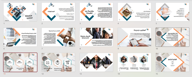 عرض تقديمي- شركة التسويق الرقمي - 15 شريحة