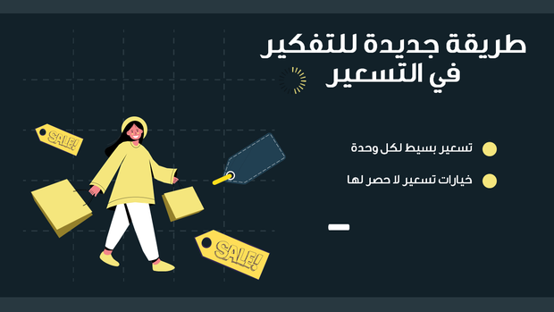 قالب بوربوينت المبيعات الربع سنوية للشركة - شريحة عرض عن التفكير في التسعير بشكل جديد.