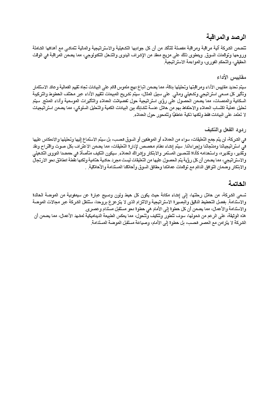 قالب وورد خطة عمل الشركة
