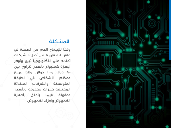 قالب بوربوينت بدء التشغيل التقني – شريحة عرض عن المشكلة.