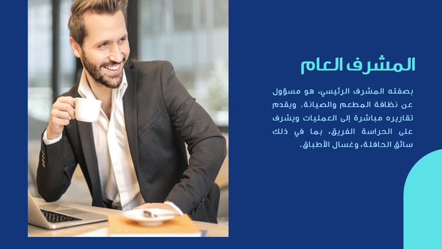 قالب بوربوينت الهيكل التنظيمي - شريحة عرض عن المشرف العام.