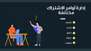قالب بوربوينت المبيعات الربع سنوية للشركة - شريحة عرض عن إدارة أوامر الاشتراك المختلفة.