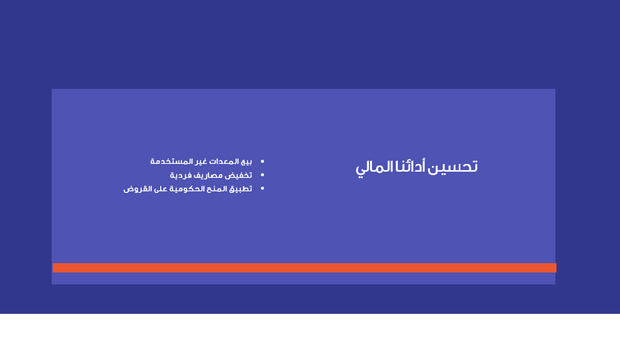 قالب بوربوينت تقرير مالي - شريحة عرض عن تحسين أدائنا المالي.