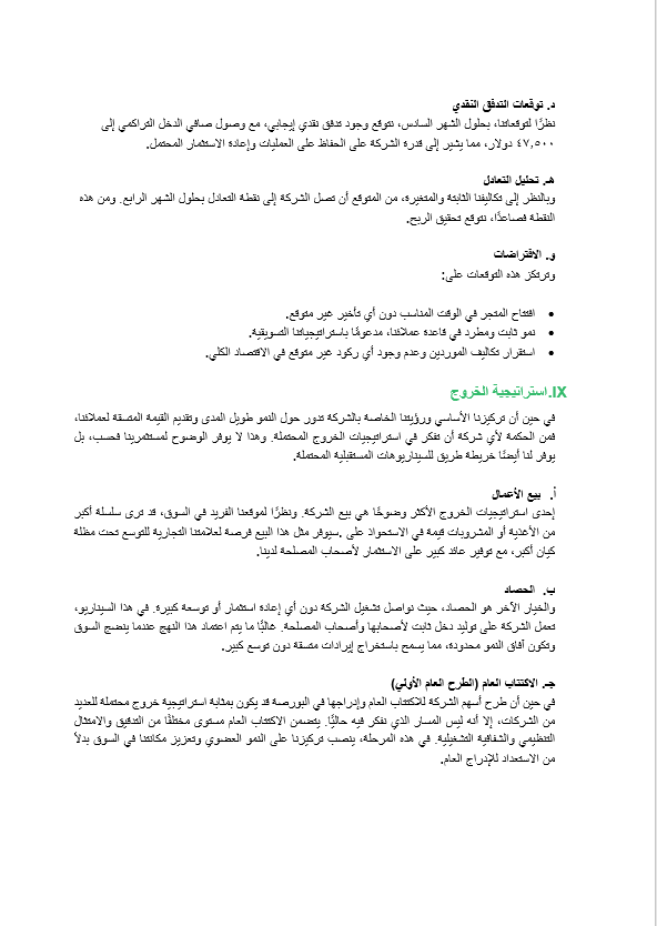 قالب وورد خطة العمل