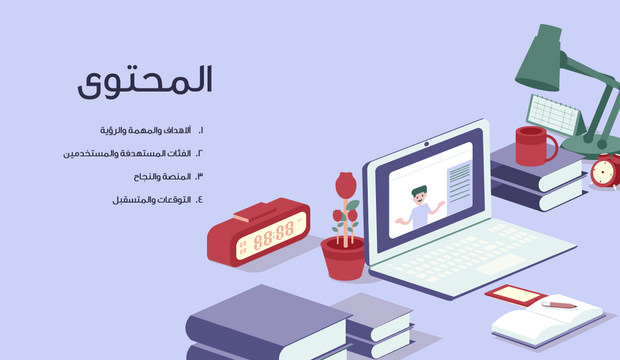عرض تقديمي -مؤسسة للتعليم الالكتروني عن بعد -40 شريحة