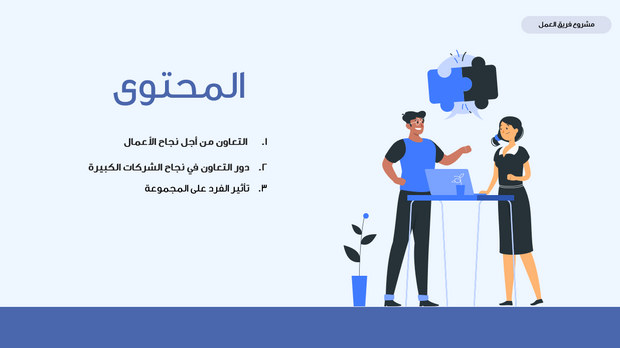 عرض تقديمي -مشروع فريق عمل - 7 شرائح