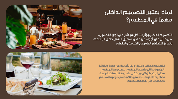 عرض تقديمي لتصميم داخلي -  مطعم فاخر - 30 شريحة