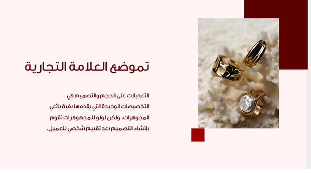 عرض تقديمي- 14 شريحة - قالب عرض تقديمي لوكالة تصميم العلامات التجارية للمجوهرات