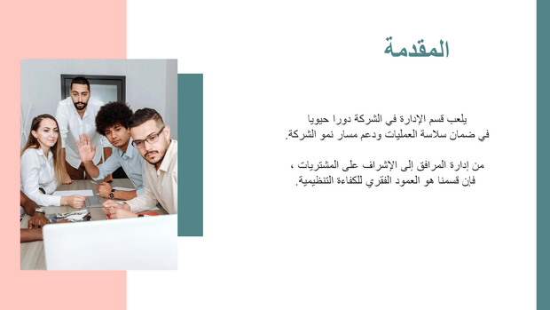 نموذج بوربوينت - اهمية القسم الإداري للشركة- 15 سلايد