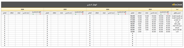 نموذج اكسل - هيكل رواتب تكنولوجيا المعلومات