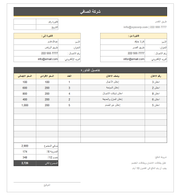 داشبورد اكسل - فاتورة الاعلان