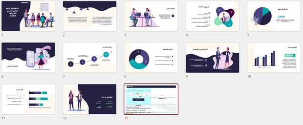عرض تقديمي للشركات الناشئة 13 شريحة PITCH DECK